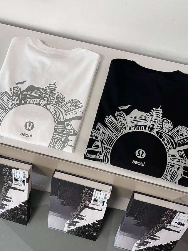 高品质 盒装短袖 2025Ss春夏Lululemon城市限定短袖T，码数Xs-L 略同于平常M-2Xl ，男女同款，宽松版型，可参考文末尺码表，不用刻意加号。