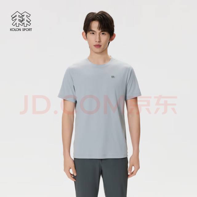 Kolon Sport可隆压胶圆领短袖夏季男士速干衣防晒体恤Upf80+运动T恤 以下是针对Kolon Sport可隆压胶圆领短袖夏季男士速干防晒，夏日户外战袍