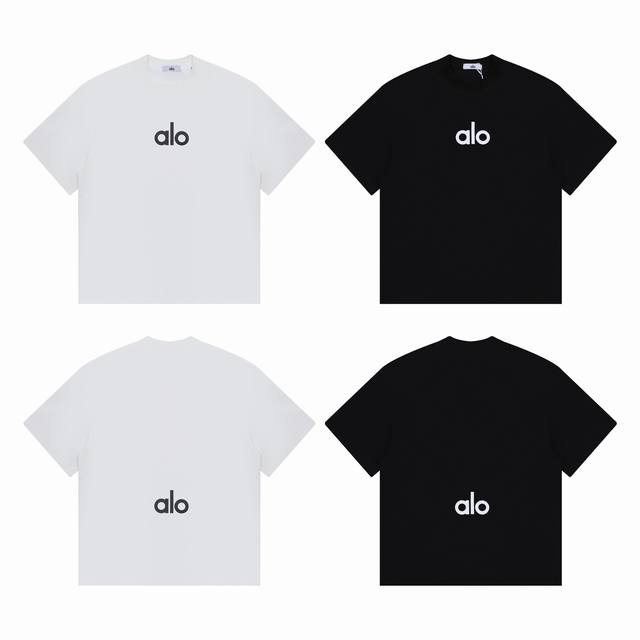 Alo Yoga 纯色前后字母 Logo 情侣简约短袖 T恤-原单品质 Color：白色 黑色 Size：S M L Number：250381 独家原版定制2