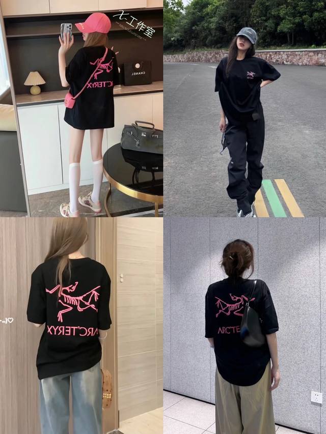 丶上新 始祖鸟圆领T恤 细节图 始祖鸟 Arc'teryx 新款印花后背字母大鸟Logo宽松男女同款圆领纯棉短袖T恤 宽松版，330G全棉精梳棉，品质超赞 颜色