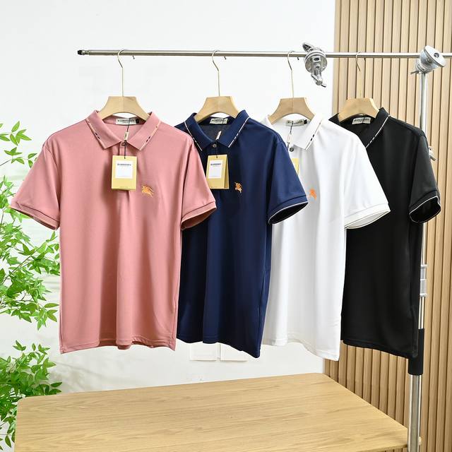 上新： 米 款号：8801# Burberry巴宝莉2025夏季男士Polo衫刺绣战马Logo翻领短袖！ 百年难遇限量款，罕见稀世珍品，博柏利最新研发！奢饰品中
