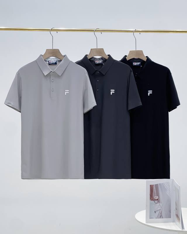 实拍图奉上，Fila斐乐2025夏新款男士商务休闲刺绣Polo衫冰丝速干短袖T恤 熟悉的爆款配方！！青岛外贸工厂P出品！！特供线上和柜子的货！老斐家今年你必备的