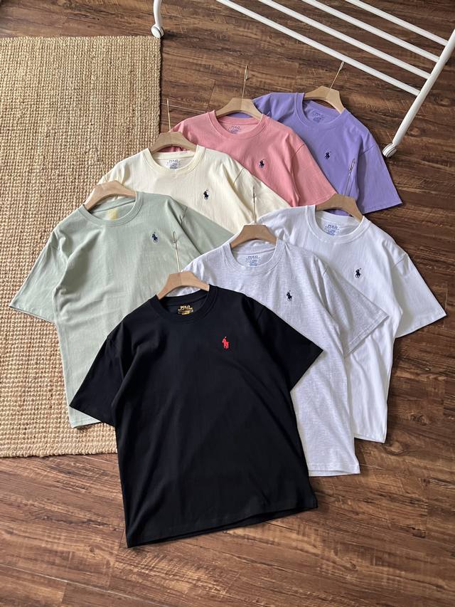Ralph Lauren 拉夫劳伦 25Ss 基础爆款小马刺绣短袖圆领情侣款T恤，小红书热门爆款，明星网红同款穿搭，男女日常通勤穿搭必备单品！高品质260克高克