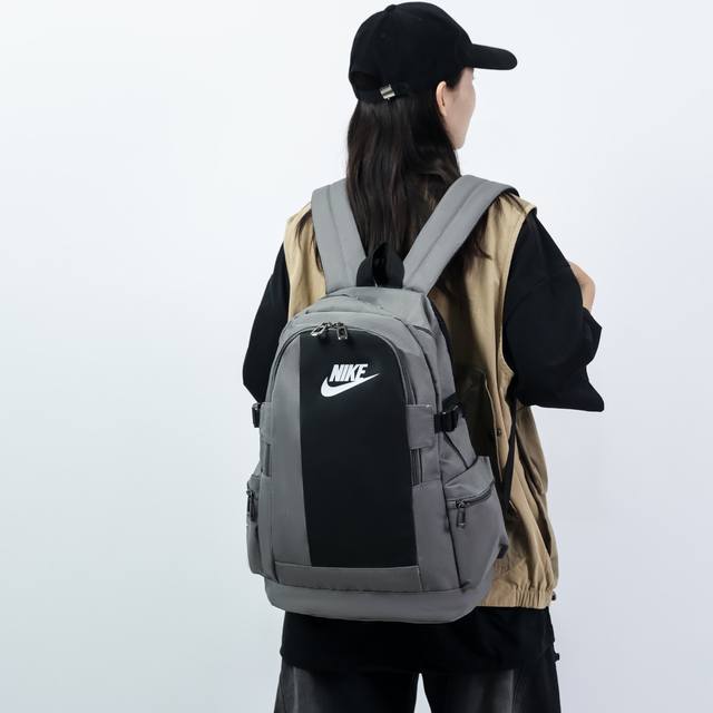 Nike耐克 街头潮流男女同款休闲双肩包时尚个性拼色旅行背包电脑包校园高中大学生书包 尺寸:45×32×14