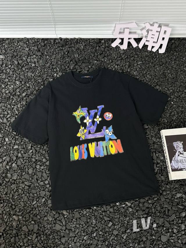 Louis Vuitton 路易威登 Lv23Ss夏季彩色涂鸦童趣印花短袖T恤 热度款Tee！潮男潮女必备单品！可随意穿搭！对色对位直喷工艺！图案呈现出来立体感