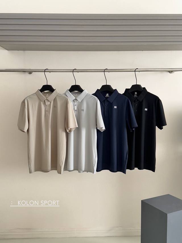 Kolon Sport可隆户外速干冰爽透气休闲短袖训练Polo衫无痕翻领T恤 官网图，科隆户外速干冰爽透气休闲短袖训练Polo衫无痕翻领T恤 功能就是冰感超强，