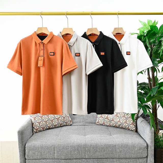 上新， 报单号：6022# Hermes 爱马仕H家男士时装商务休闲短袖翻领刺绣Polo衫 高端精英商务必入的类型，可遇而不可求，白金级品相！ 可预测性的爆卖单