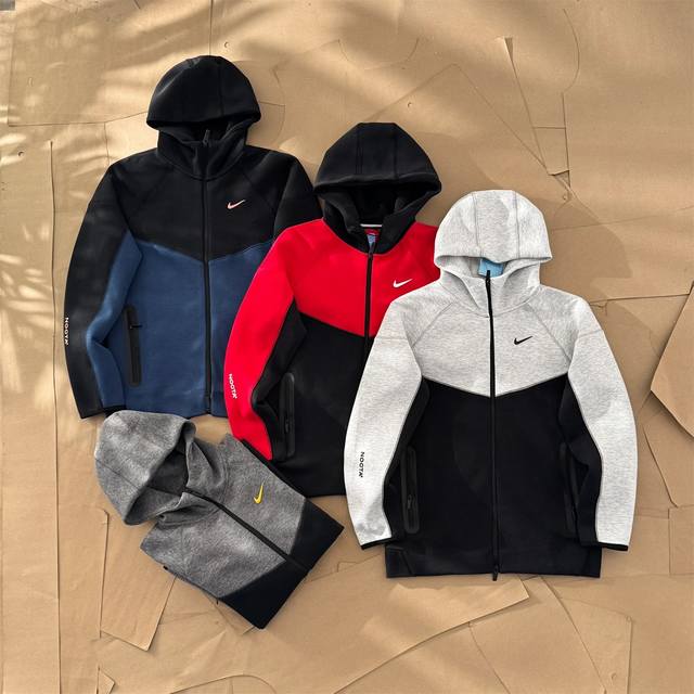 世纪联名Nike X Nocta 联名款 亚版 连帽开衫卫衣Tech Fleece 品牌Logo印花运动拉链连帽运动休闲外套 货号:Fd8454-010 穿上