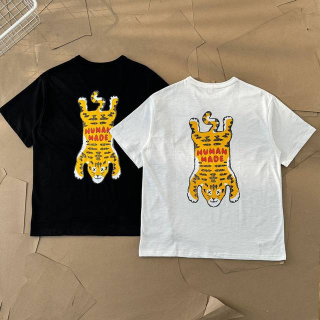 过验级Human Made Ss24胸口虎头后背趴虎情侣款短袖T恤 购入Zp打版定制原版280克竹节无缝圆筒面料，水洗后手感无限接近原版，完全还原，定制领标，洗