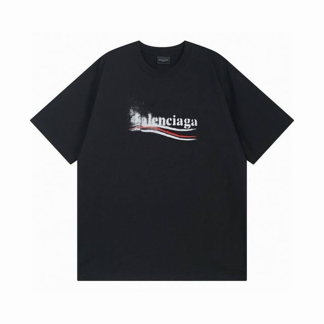 Balenciaga 巴黎世家2025 Ss 经典可乐海浪涂鸦印花短袖T恤 本市场No.1的质量 真正天花板品质 全部原版开发注意细节图 避免被盗图商家混发 正