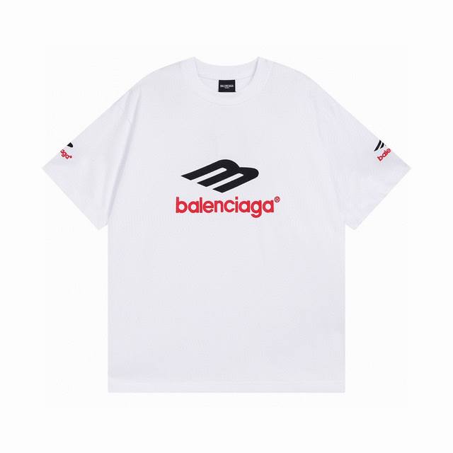 Balenciaga 巴黎世家2025 Ss 经典前后左右Logo刺绣短袖T恤 本市场No.1的质量 真正天花板品质 全部原版开发注意细节图 避免被盗图商家混发