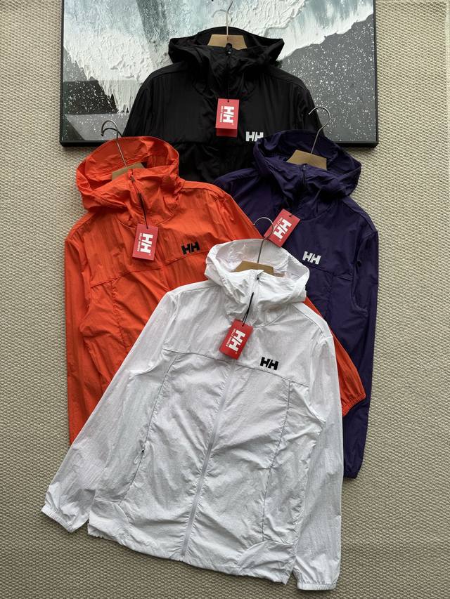 Helly Hansen 海丽汉森25Ss夏季新款冰爽运动休闲皮肤衣防晒衣！ 防晒指数50+认证款！高端品质无敌！ 胸前帽檐H家Logo点缀，后背透气孔，前面撞