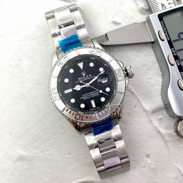 Rolex劳力士 游艇名仕型系列 进口石英机芯 日期显示男款黑表盘 蚝式钢表壳经典爆款来袭 经典石英腕表，矿物质超强玻璃镜面，磨砂立体数字及刻度，三扣拉珠高强度