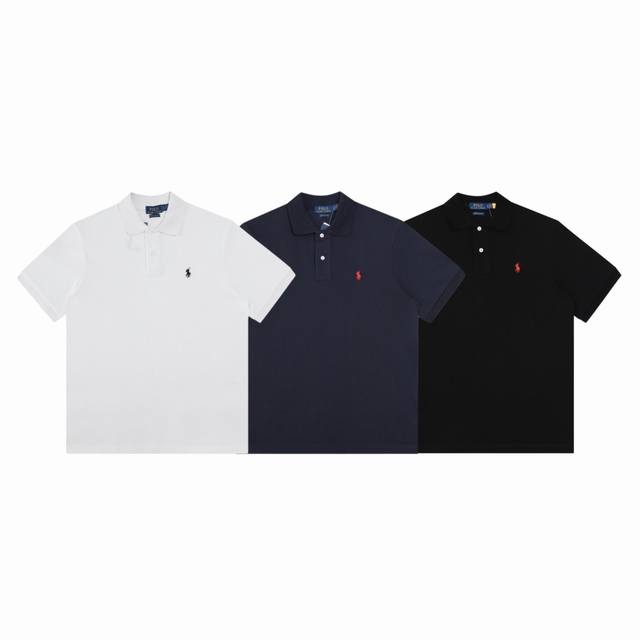 Ralph Lauren Polo 拉夫劳伦 经典小马刺绣 Logo 情侣休闲翻领 Polo 衫短袖-顶级品质 Color：白色 黑色 藏青色 Size：S M