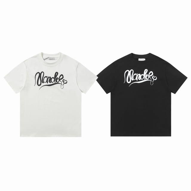 Moncler 蒙口 25Ss蛇年限定蛇形Logp爱心印花情侣圆领短袖T恤-代购品质 Color：白色 黑色 Size：S M L Xl Number ：258