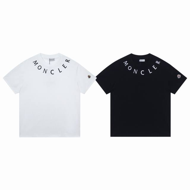 Moncler 蒙口 经典领口字母Logo印花袖标情侣圆领短袖T恤-代购品质 Color：白色 黑色 Size：S M L Xl Number ：25847 独