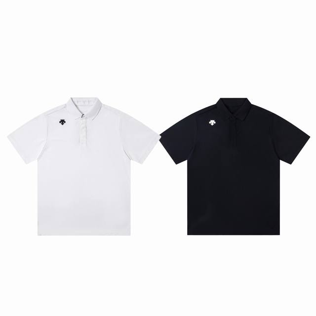 Descente 迪桑特 经典肩膀徽标印花运动休闲速干翻领男款Polo衫短袖-原单版本 Color：白色 黑色 Size：2X 3X 4X 5 X Number