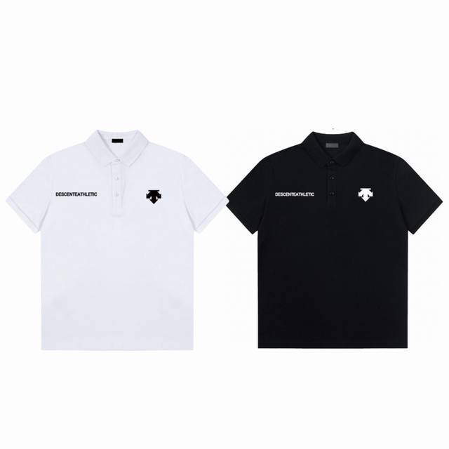 Descente 迪桑特 经典左右徽标印花运动休闲速干翻领男款Polo衫短袖-原单版本 Color：白色 黑色 Size：2X 3X 4X 5 X Number