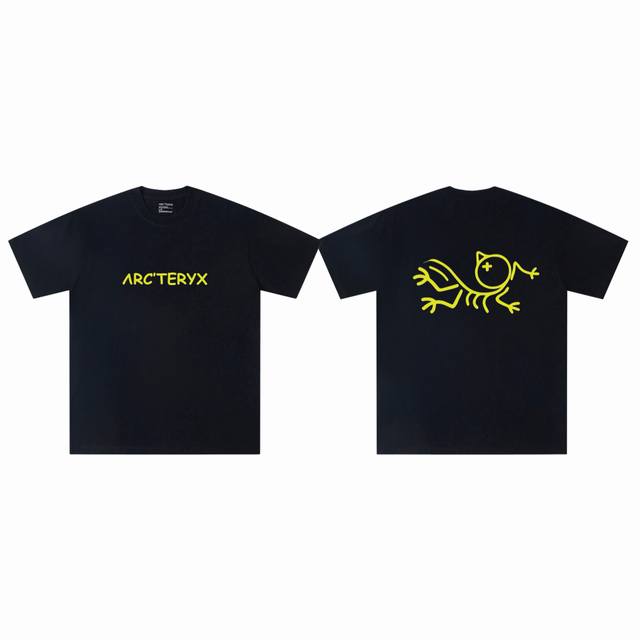 Arc'teryx 始祖鸟25Ss 最新后背童趣恶搞卡通鸟骨架印花休闲情侣短袖T恤-顶级品质 Coler：黑色 Size：M L Xl 2X Number：25