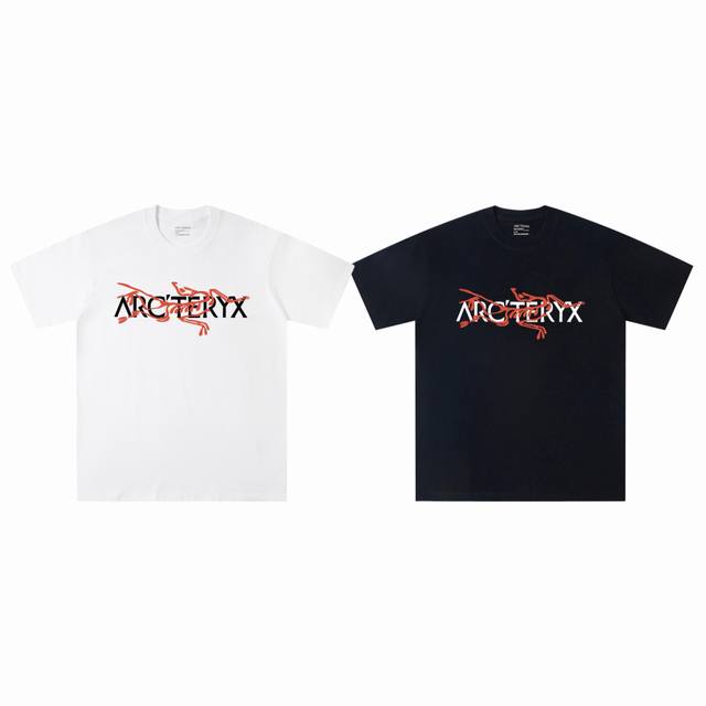 Arc'teryx 始祖鸟25Ss 最新红色骨架字母Logo印花休闲情侣短袖T恤-顶级品质 Coler：黑色 白色 Size：M L Xl 2X Number：