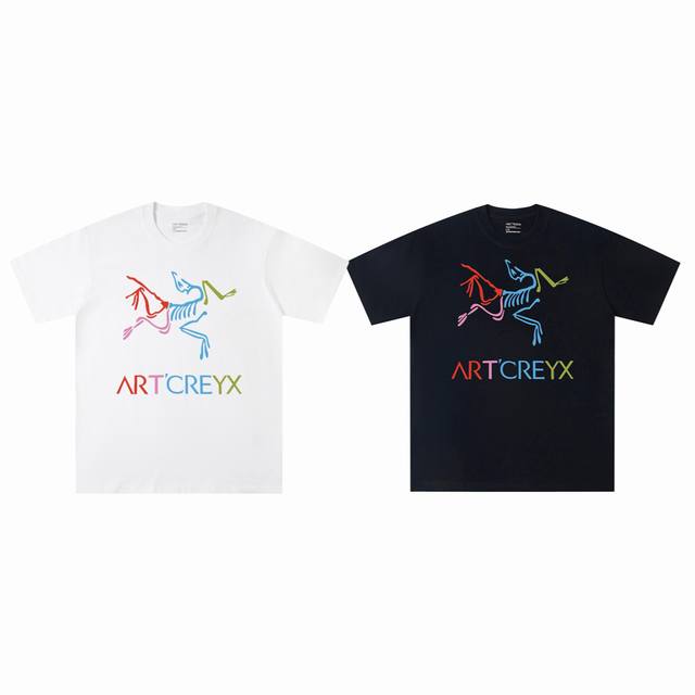 Arc'teryx 始祖鸟 经典多彩骨架鸟印花休闲情侣短袖T恤-顶级品质 Coler：黑色 白色 Size：M L Xl 2X Number：252249 采用