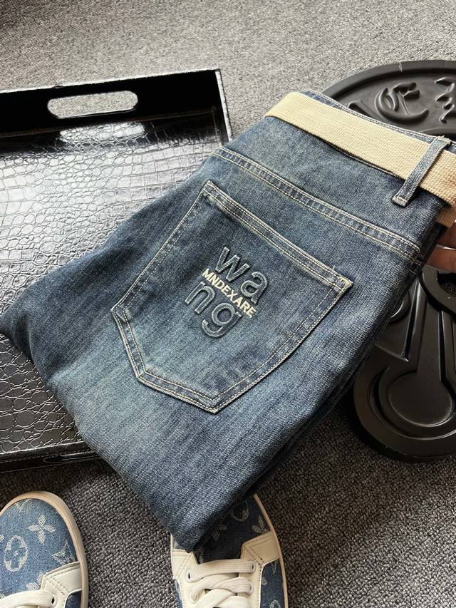 专柜顶级赠送腰带！ 人气爆款！Alexander Wang 亚历山大王专柜新品牛仔裤！恒隆在售万元级，款号：8311 Wang家今年最新特级新疆长绒棉牛仔面料！