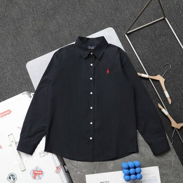 上新 顶级复刻 高端定制 Ralph Lauren 拉夫劳伦 经典款小标小马刺绣长袖衬衫外套 款号: 2007 颜色：黑色 白色 藏青色 顶级复刻版本 区别市场