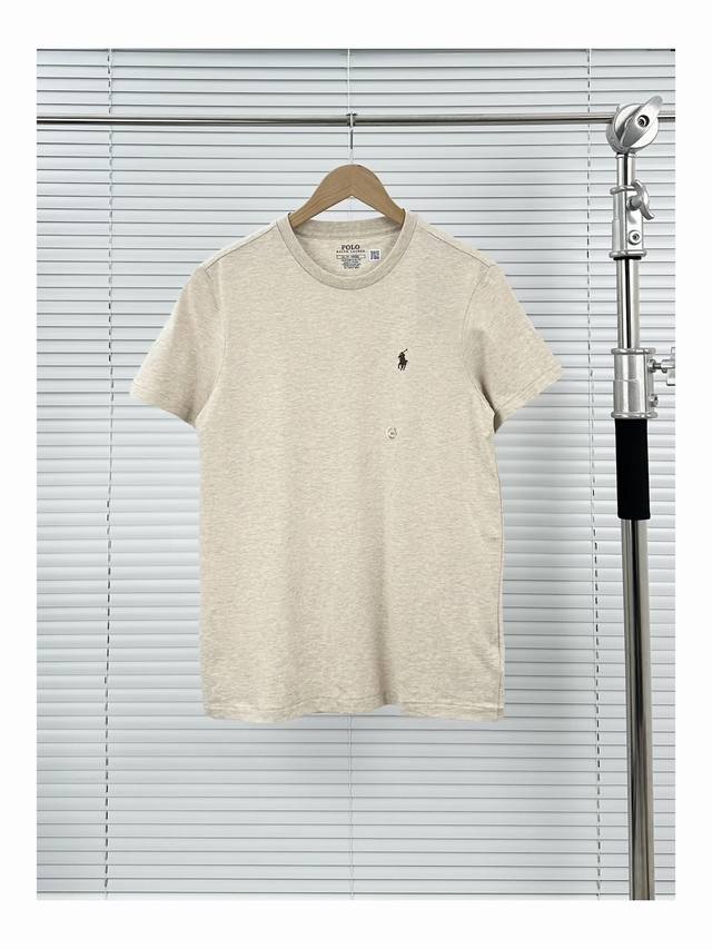 小马5色打底衫 燕麦 黑色 白色 粉色 浅灰 Xs-Xxl Ralph Lauren 24Ss拉夫劳伦基础小马刺绣5色短袖T恤 情侣款 原版客供 200克双股双