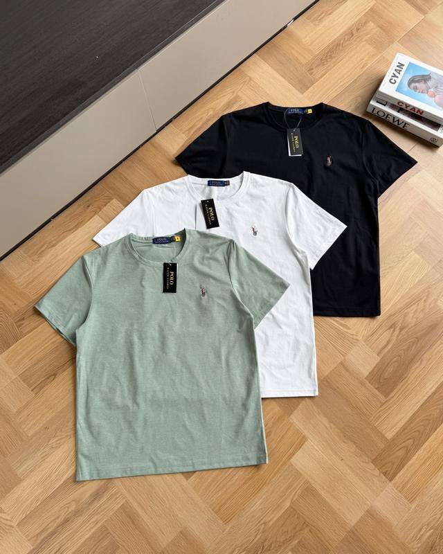 Polo Ralph Lauren拉夫劳伦 刺绣男女情侣款同款夏季圆领纯棉短袖T恤 经典基础百搭款！不挑人且百搭舒适！！越是简单的设计，顶级客供专用纯棉柔棉面料