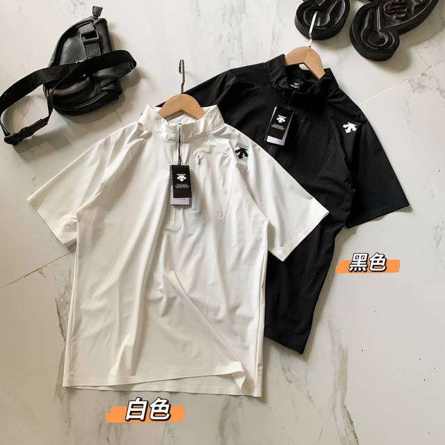 小黑盒新品Descente迪桑特Ath F360跑步运动健身男士半拉链速干短袖T恤 户外压胶短袖！ 口袋压胶短袖是该品牌推出的一款兼具功能性与时尚感的户外短袖！