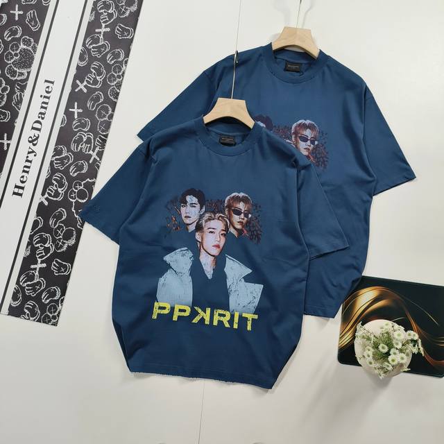 尺码Xs-L爆款推荐 Balenciaga 巴黎世家2025 Ss 新鲜出炉Pp Krit艺术直喷印花磨烂做旧短袖T恤 本市场No.1的质量 真正天花板品质 全