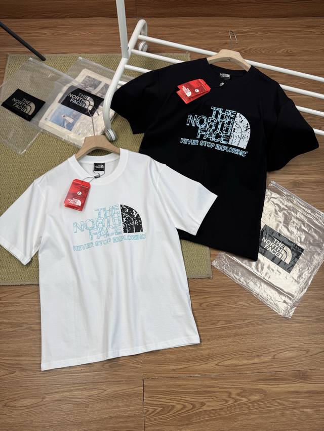 Thenorthface北面全棉重磅印花Logo男女同款短袖T恤 北面夏季新品商务休闲正统字母花Logo透气舒适弹力圆领T恤，实打实的性价比 经典短袖T恤，一贯