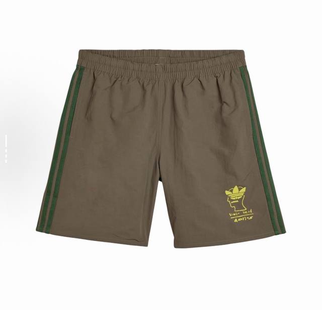 Adidas Originals X Brain Dead 脑死亡联名款 休闲短裤 男女同款 经典的三条杠设计元素 定制原版面料 内置透气网布 植绒Logo经静