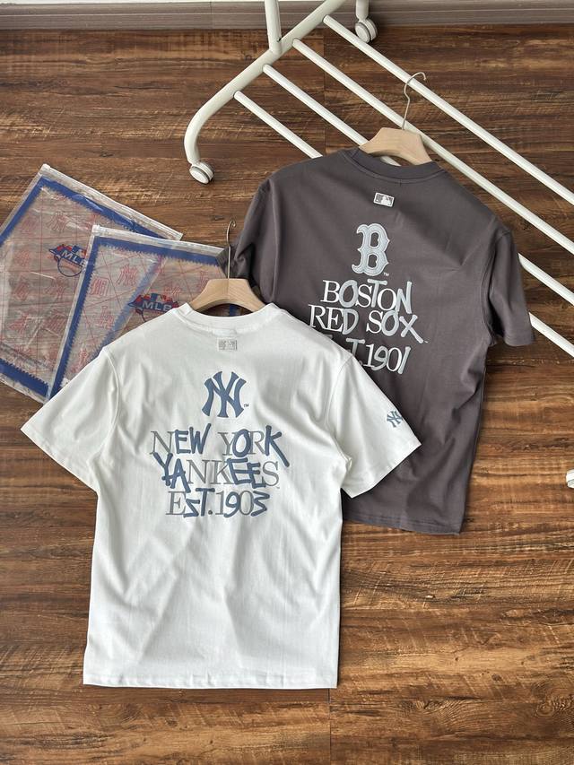 Mlb 男女情侣印花系列运动T恤大Logo休闲短袖25春夏季新款 三标齐全，吊牌可以扫码验证，一衣一码！原厂包装！领口压条保证舒适性！高端品质2025Mlb N