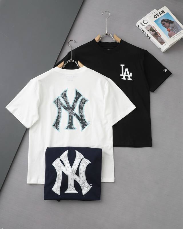 原版复刻 New Era × Mlb联名印花T恤｜三色秒杀 专柜正品 1 ** 顶流联名 自带身份牌 ** New Era潮流标+Mlb官方授权双认证 Ny洋基