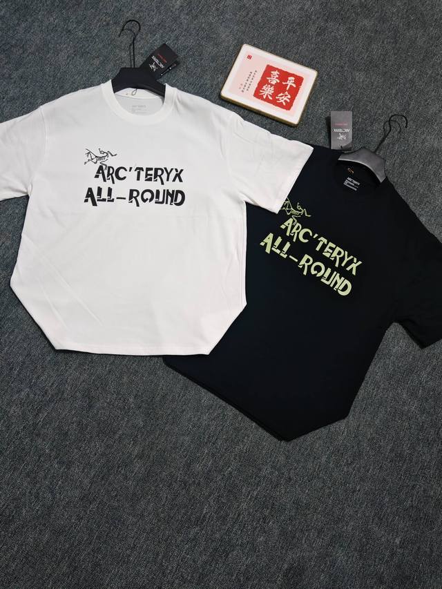 9657 Arc'teryx始祖鸟 个性字母Logo 休闲运动短袖T恤 -前幅的图案是始祖鸟设计款，印花采用进口胶浆工艺，经过对印刷网版进行技术处理，加了牢固度