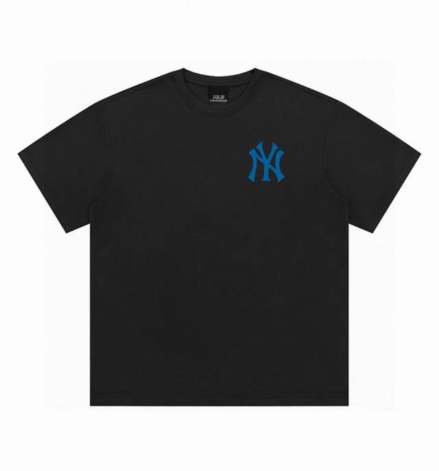Mlb Yankees-Ny圆领短袖半袖T恤 面料采用260克纯棉双纱食毛面料 双线二本针压线 久洗不变形 原版定制三标 高端进口印花 随意水洗 情侣可穿 男女