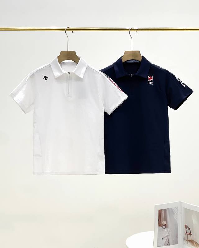 迪桑特 Descente夏女翻领Polo衫短袖衫上衣Polo衫Polo版型垂直立挺，3D立体裁剪，科技面料版型做工都极好韩国内部渠道的单子 全正P代工，必入好货