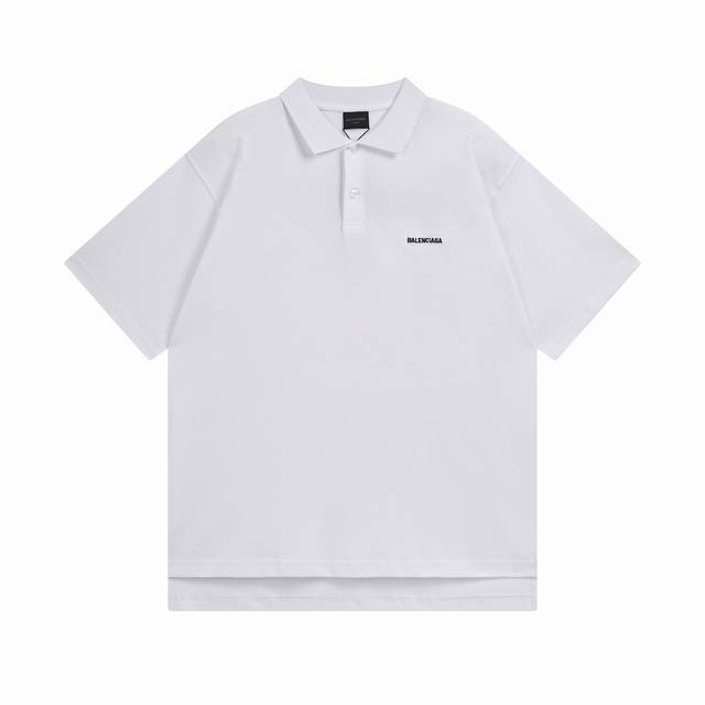 Balenciaga 巴黎世家2025 Ss 新款前后字母Logo刺绣Polo衫短袖 本市场No.1的质量 真正天花板品质 前后片开叉设计设计感十足 全部原版开