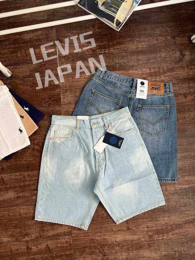 Levi’S 李维斯 男士日制赤耳501牛仔短裤 纯棉定织牛仔布 五分短裤经典设计 日产正品 日产501经典款 膝盖以上五分裤版型，夏日清爽必备 纯棉定织牛仔布