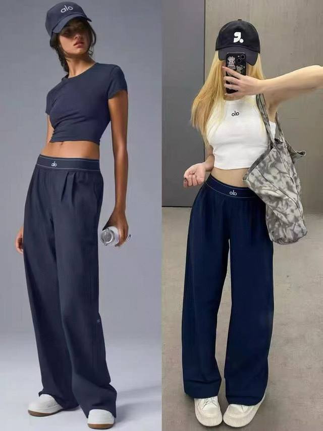 细节图 Alo女士新款阔腿裤高腰松紧腰带款封阔腿裤神裤Alo Yoga Suit Up Trouser腰封阔腿裤就是阔腿裤界的天花板！版型堪称一绝，阔腿设计超级