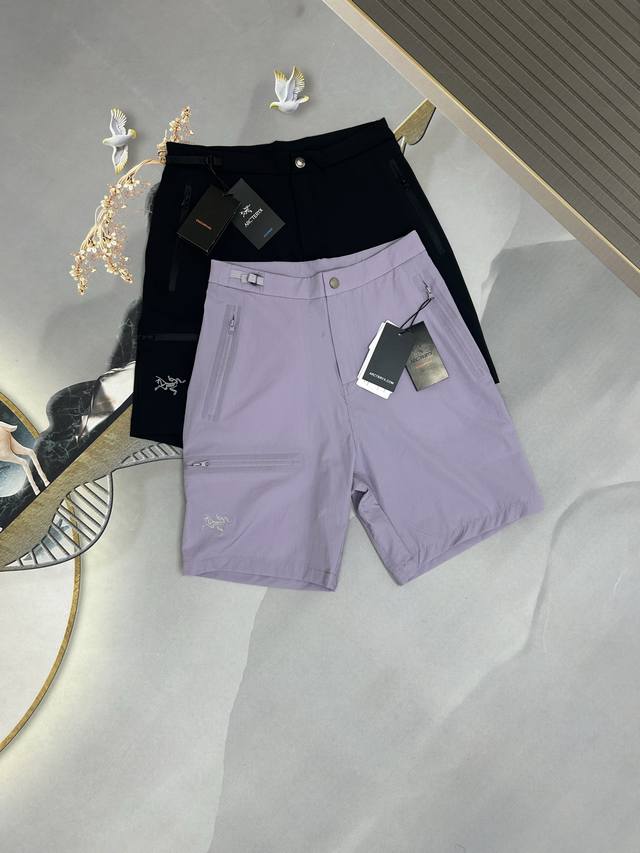 Arcteryx 始祖鸟 Gamma Lightweight Short 9 纯色Logo刺绣系扣直筒夏季中腰休闲短裤 女款 Arcteryx Gamma Li