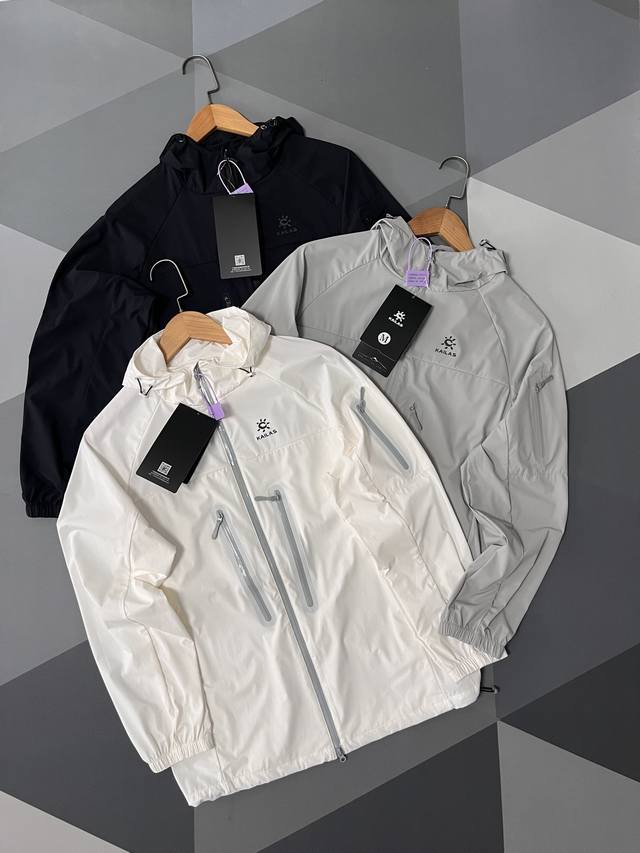 细节处理很棒 尺码S~3Xl，凯乐石 Kailas夏季经典款皮肤衣，防晒服，男女都可穿。上身轻薄轻盈，防晒挡风微防水，便于收纳。面料真的超级舒服，内里都做了包边