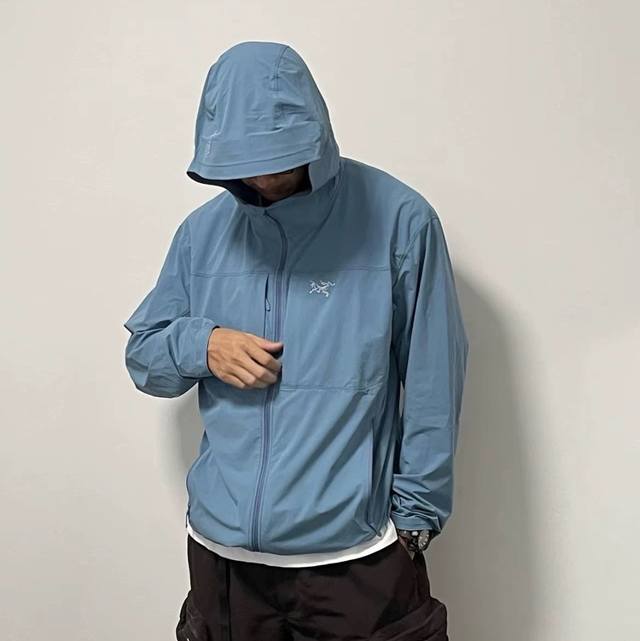 纯原版本 Arcteryx 始祖鸟Gamma Lightweight Hoody 纯色连帽软壳轻薄户外防风防晒衣夹克外套 Gamma Sl 升级版刺绣标Arct
