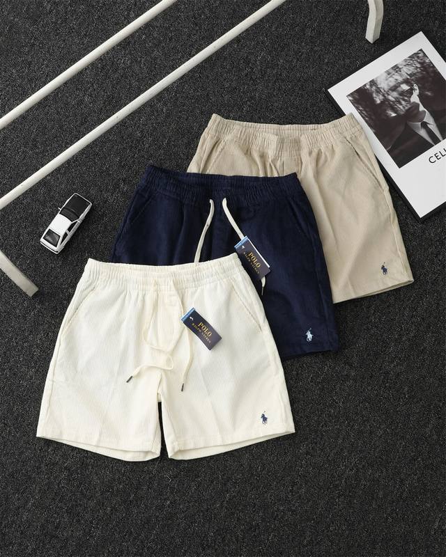 供 顶级复刻 Ralph Lauren 拉夫劳伦 25Ss 小马标刺绣休闲老钱风灯芯绒短裤- 以经典设计重塑夏日体验，精选棉质灯芯绒面料，上身挺括有型，标志性小
