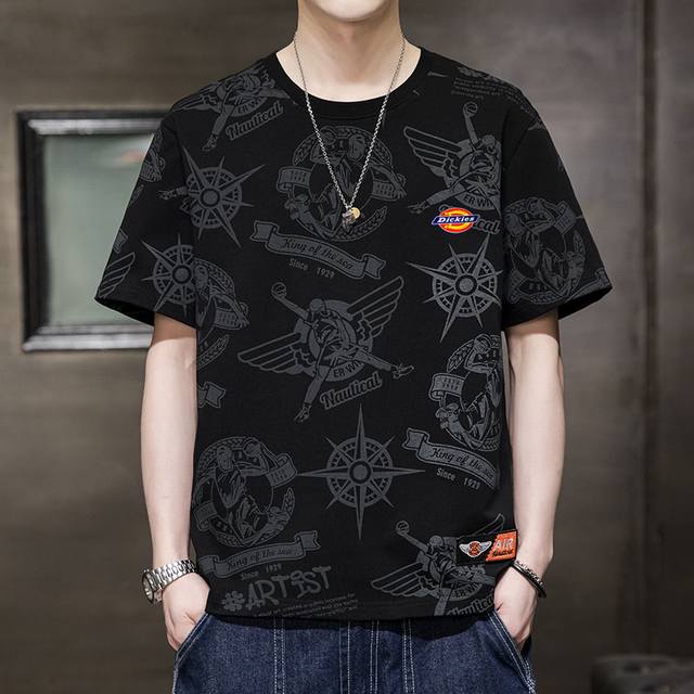 迪克斯 Dickies潮牌男女涂鸦短袖衫2025夏季新款时尚印花Logo运动T恤 新款休闲百搭立体印花Logo字母胶印。简单大方，簡約百搭！时尚潮流休闲情侣款，