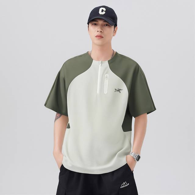 供 Arc’Teryx 始祖鸟夏季拼接冰丝短袖T恤，男女同款 专柜夏季爆款！冰爽亲肤速干无痕工艺！进口专用混纺面料，高科技功能性面料，穿着时可以释放负离子，亚洲