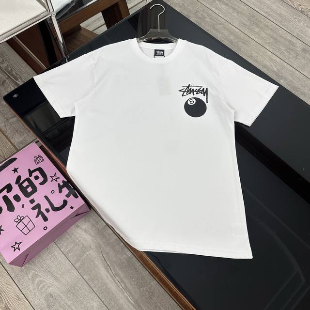 Stussy 斯图西 25Ss经典黑白8号印花短袖T恤男女同款情侣短袖T袖｜6 7 经典永远不会过时、人手必备款，250G纯棉精梳棉不起球不起毛，上手质感绝对可