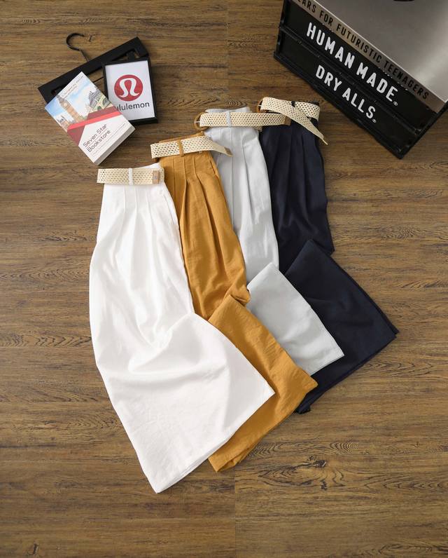 Lululemon露露乐蒙百搭休闲九分阔腿休闲裤女士夏季高腰显瘦简约纯色薄款长裤 夏天一到，满脑子都是Lululemon这条九分阔腿裤 谁懂啊！ 高腰设计，瞬间