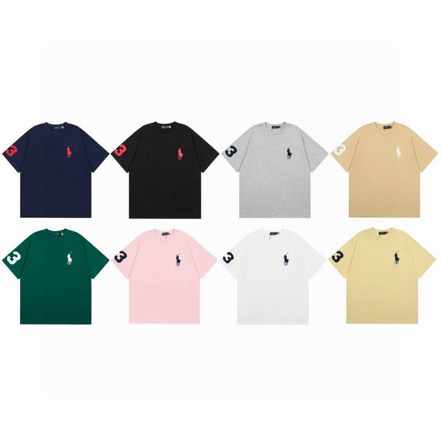 顶级品质 拉夫劳伦Ralph Lauren经典刺绣大马标圆领基础短袖 这两年拉夫劳伦风好大！审美真的有大大提高大马刺绣点缀就很好看，搭配短裤和阔腿裤无论怎么搭都